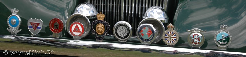 Some of the badges that adorn the Alvis